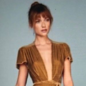 Reformation Gold Asymmetrical Low Cut Dress